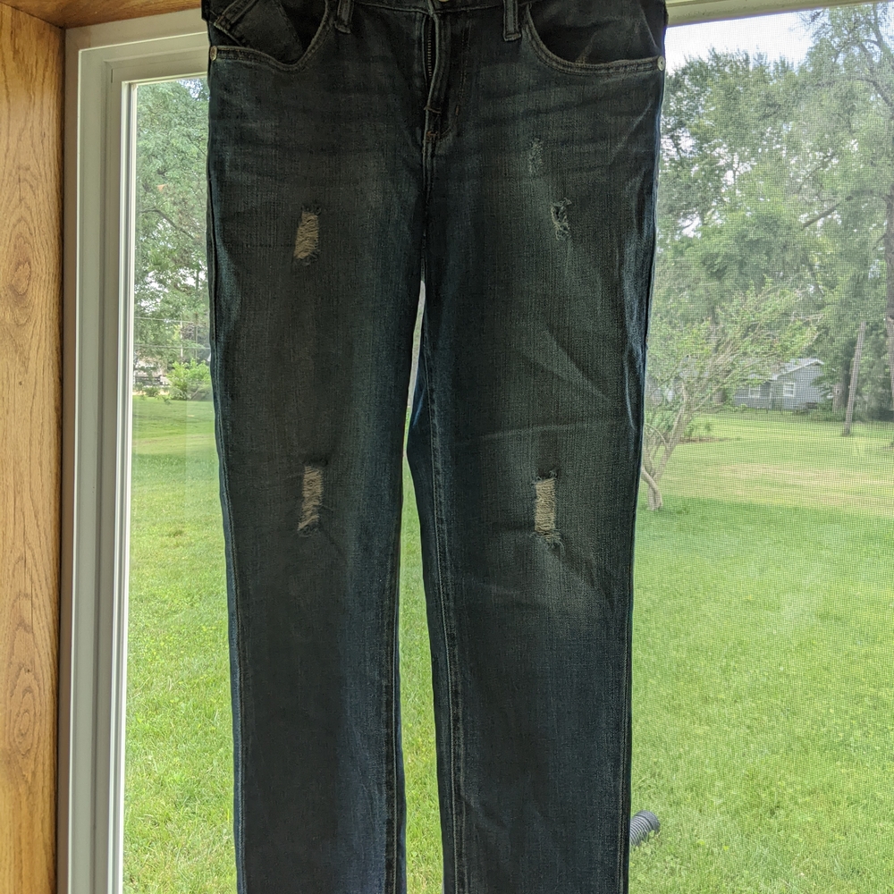 Rock & Republic Dark Distressed Skinny Jeans